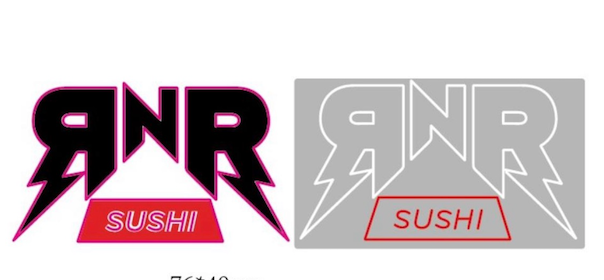 "RnR Sushi" Dueling Logo Neon