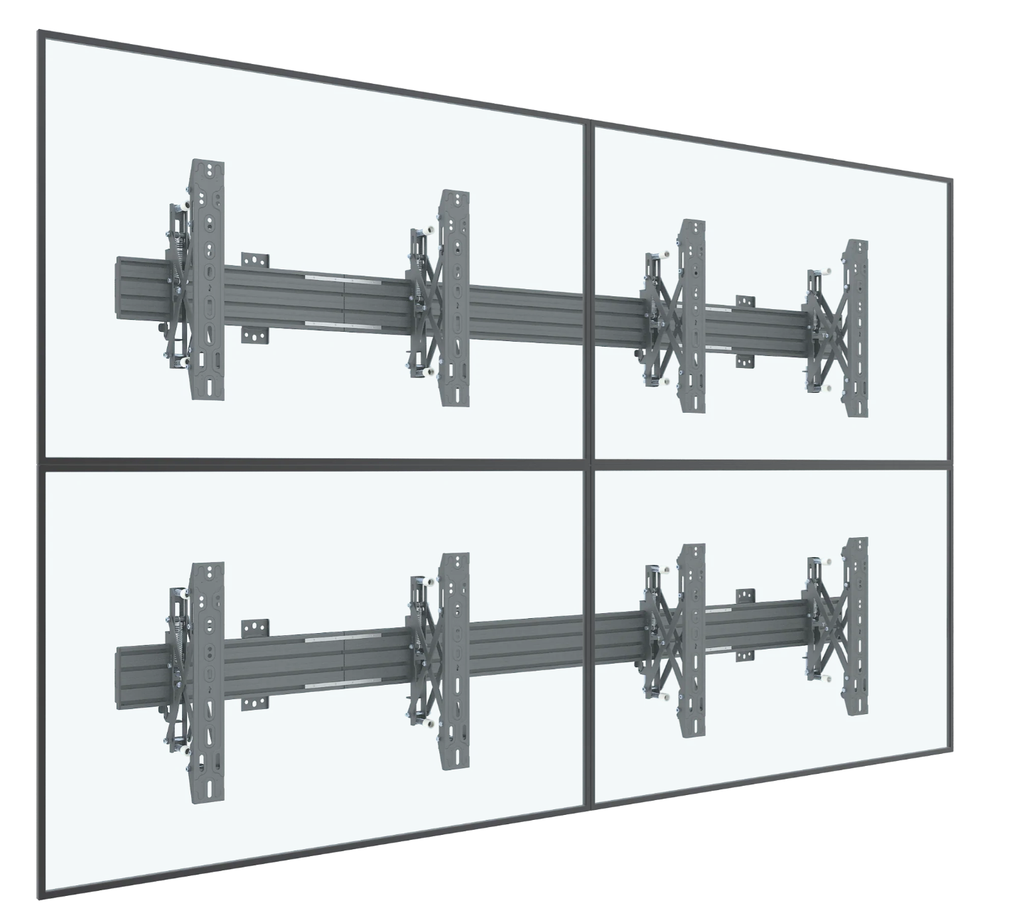 2x2 Video Wall Mount with Push-In Pop-Out Brackets