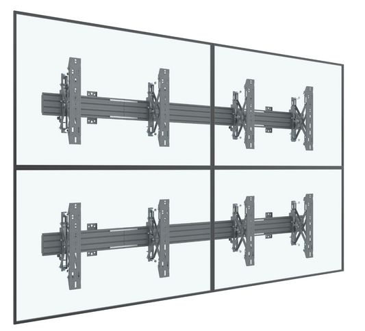 2x2 Video Wall Mount with Push-In Pop-Out Brackets