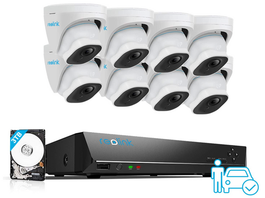4K Security Camera System, 8pcs H.265 4K PoE Security Camera