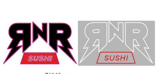 "RnR Sushi" Dueling Logo Neon