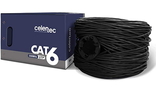 Cat6 23AWG x 4P, 10 Gig (1.,000 ft.) - Black